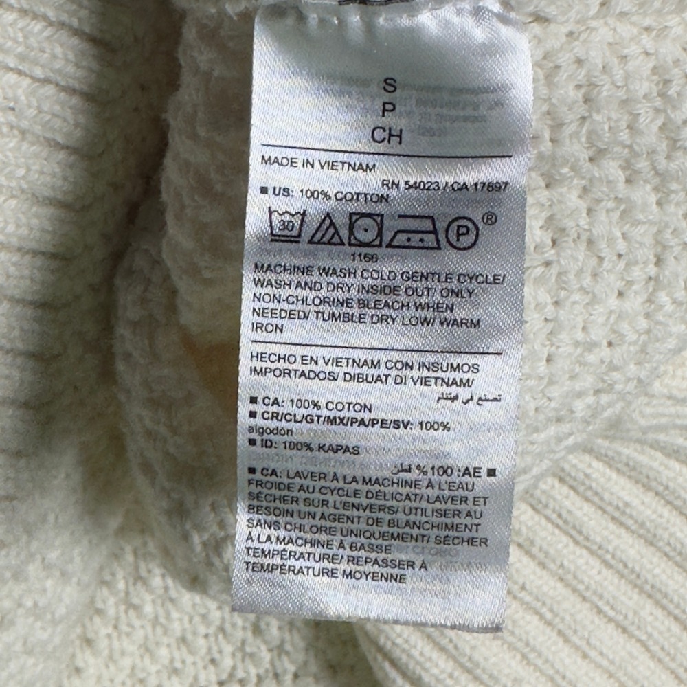 Old Navy Women's Loose Textured Knit Tunic Sweater Cotton Crewneck Cream Size S - Picture 5 of 7
